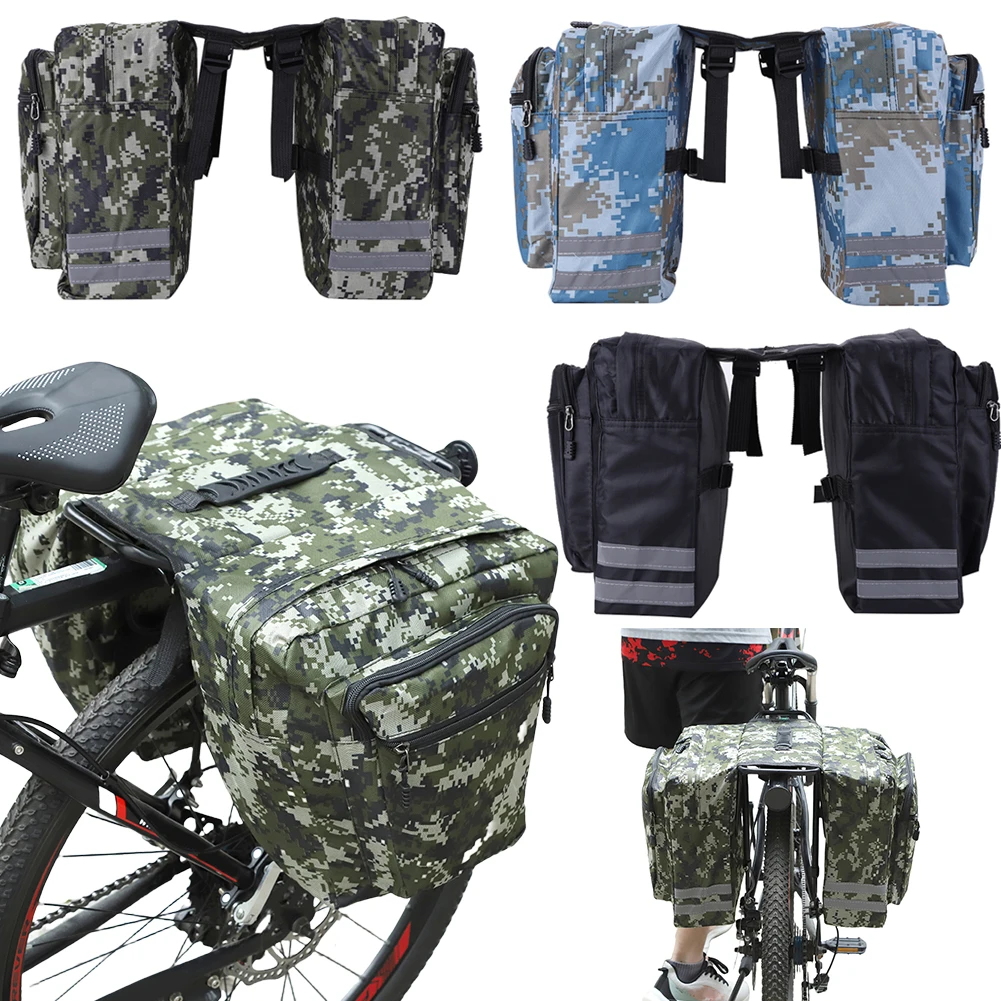 20L Cycling Double Side Rear Rack Trunk Bag Large Capacity Bike Rear Rack Double Pannier Bag Waterproof for Outdoor Travel