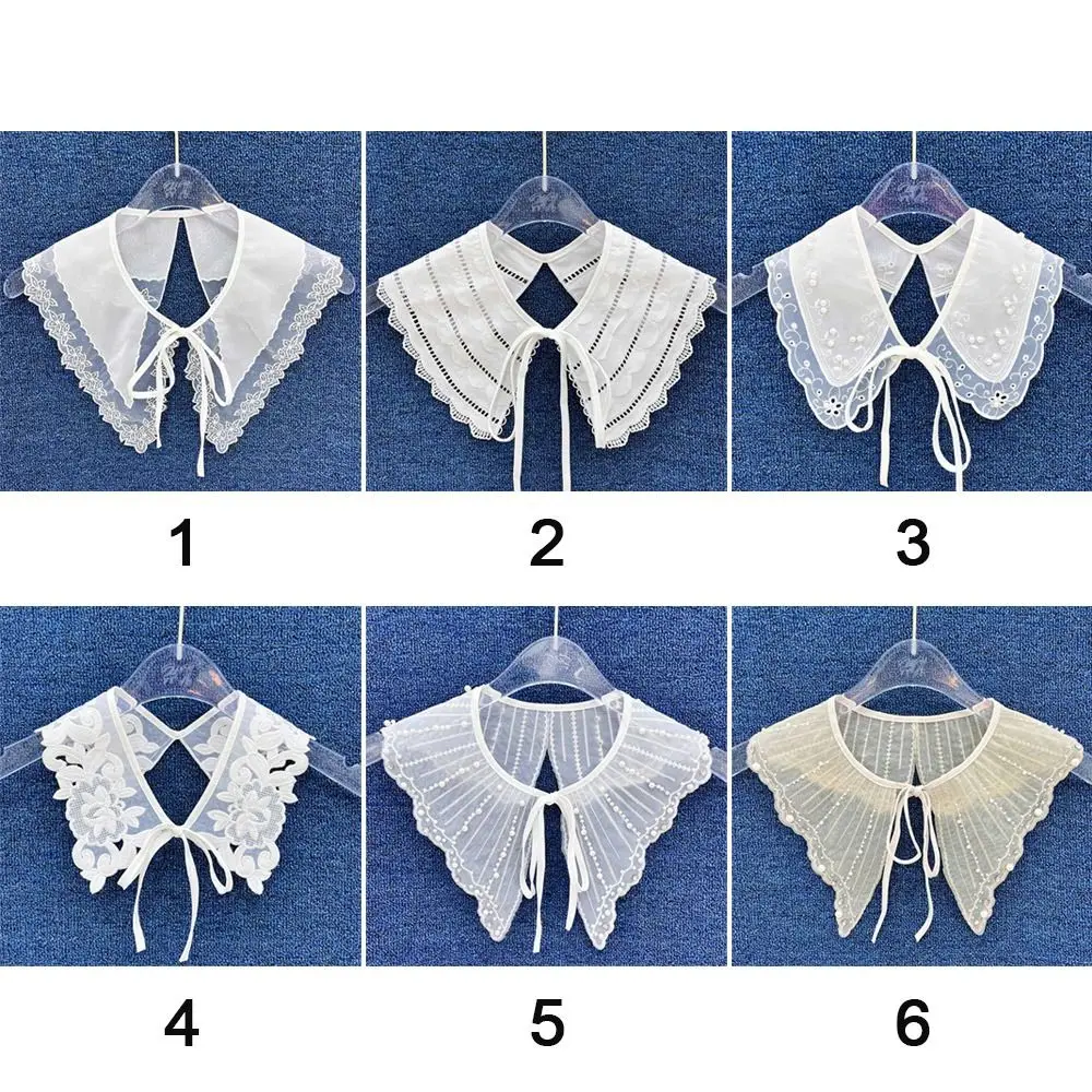 Floral Sunscreen Embroidery Detachable Shirt False Collar Doll Fake Collar Mini Cape Women Shawl Fake Collar