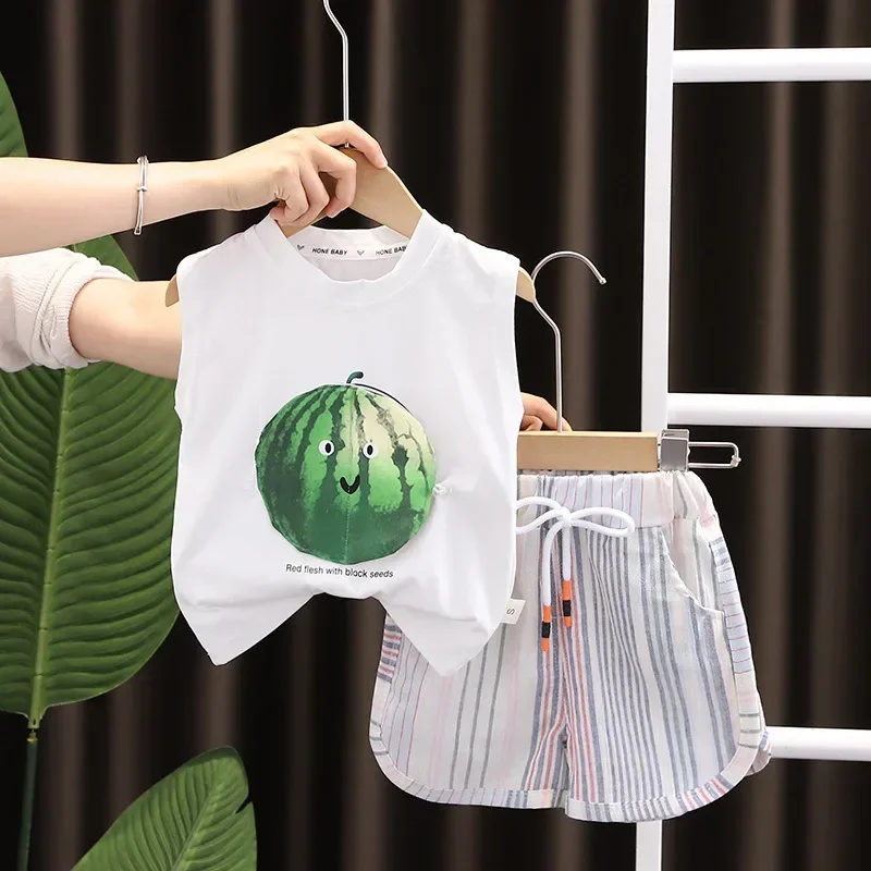 

New Summer Fashion Baby Clothes Children Boys Girls Vest Shorts 2Pcs/Sets Infant Outfits Toddler Casual Costume Kids Tracksuits