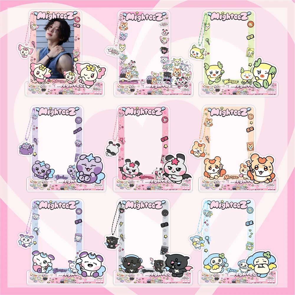 Figur Akrilik Kartun KPOP ATEEZ Mighteez 10CM, Gambar Anggota Lucu, Model Berdiri Dua Sisi, Ornamen Meja, Koleksi Penggemar
