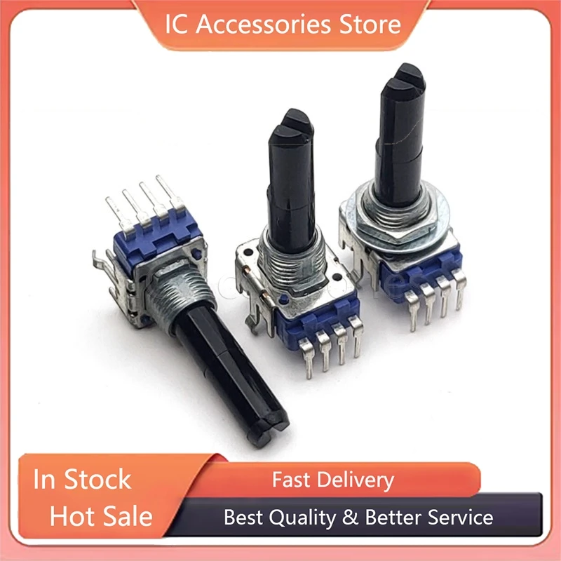 2PCS RK11 Type 4-Pin Single B10K With Midpoint B50K B503 Half Shaft Length 26MM Power Amplifier Volume Potentiometer
