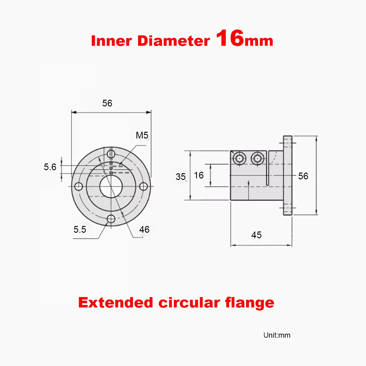 Variant: 1pcs  M16 Round