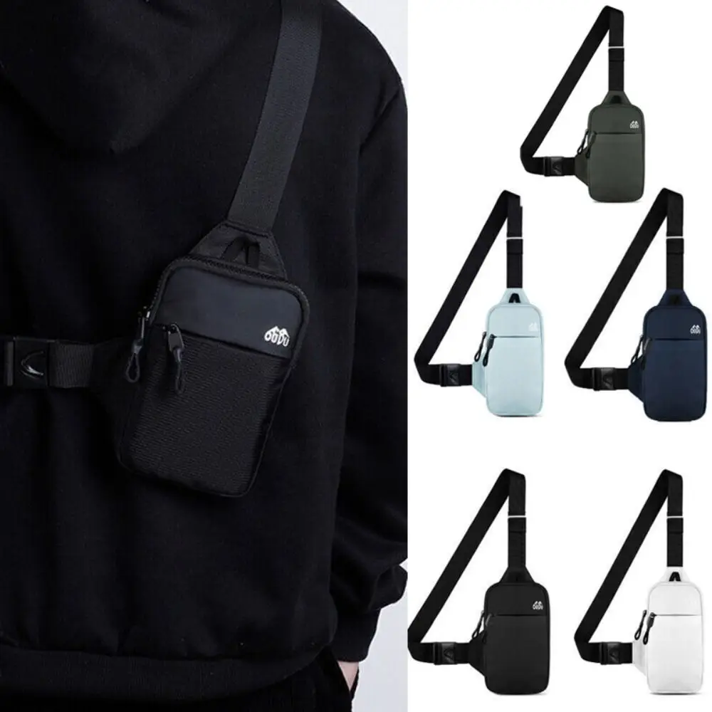 Solid Color Men Women Sling Bag New Shoulder Pack Waterproof Mini Chest Bag Nylon Small Travel Bag