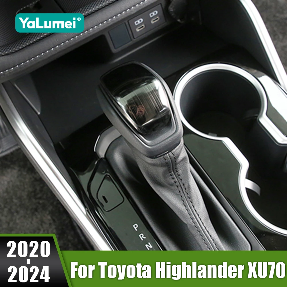

For Toyota Highlander XU70 2020 2021 2022 2023 2024 Hybrid Stainless Car Gear Head Shift Knob Cover Sticker Trim Accessories