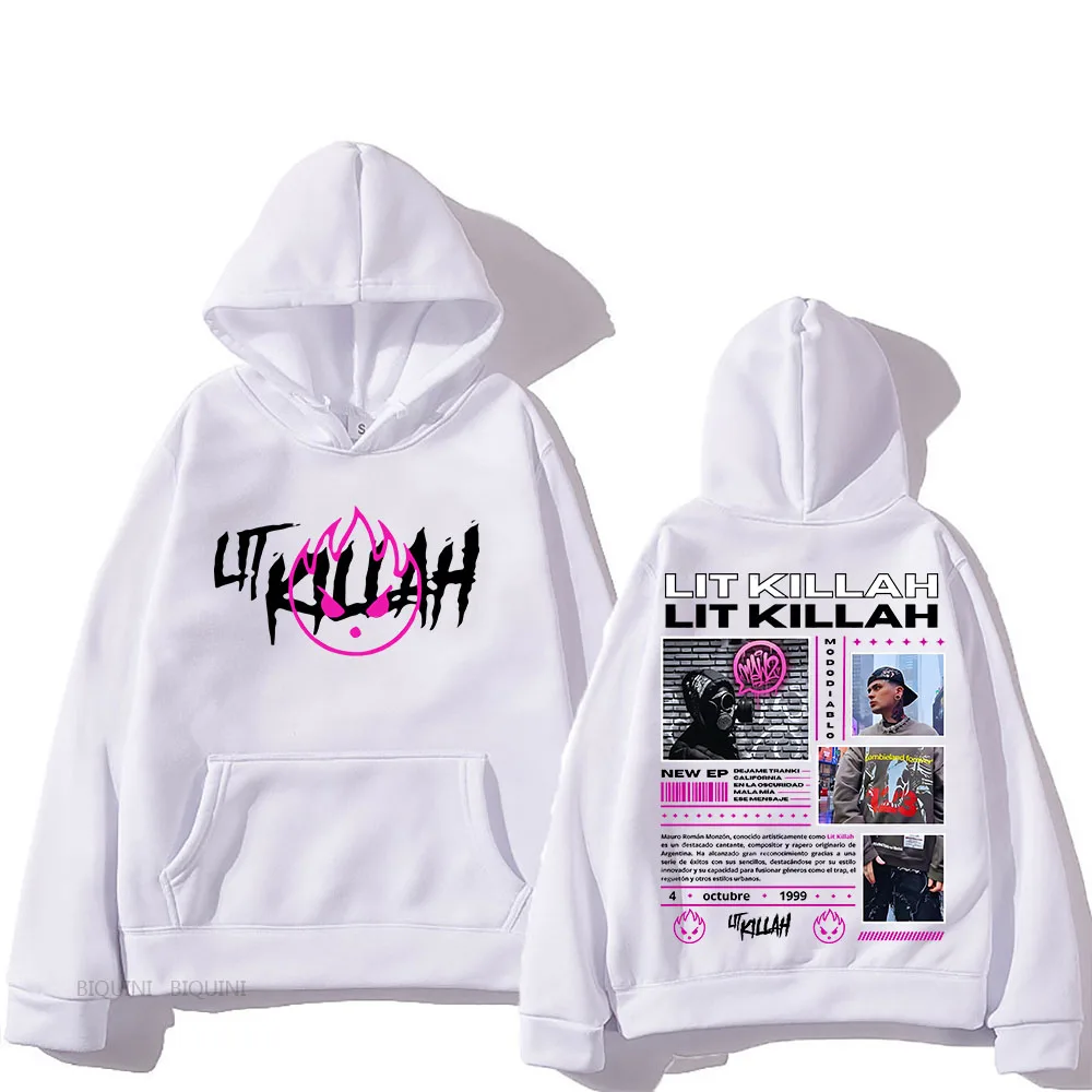 Paulo Londra 후드 LIT Killah Funko 팝 힙합 캐주얼 레트로 스웨트 후드 양털 옷 Sudaderas Fashion Pullovers 