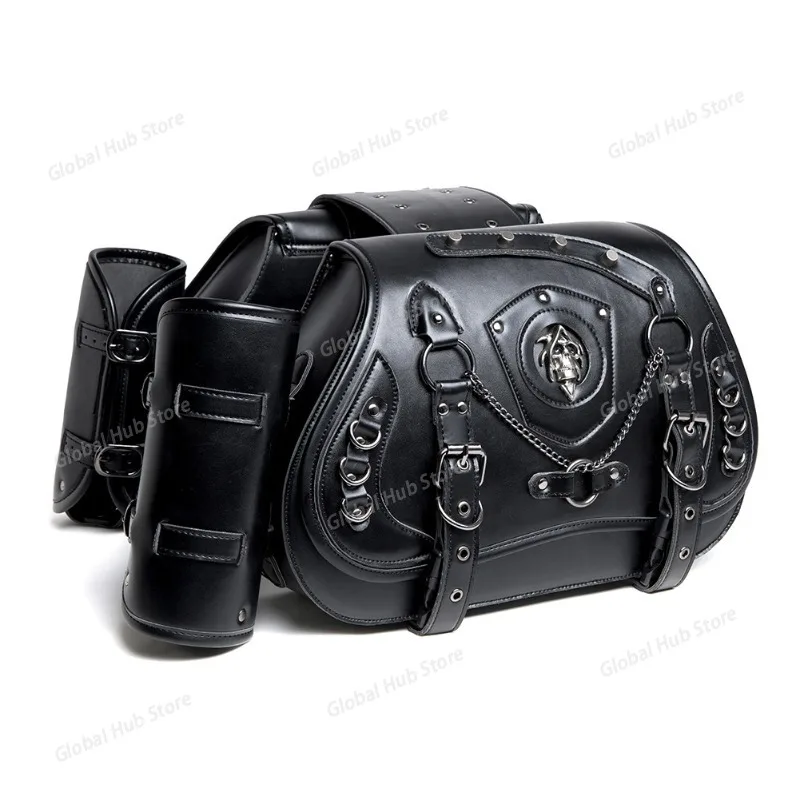 

2 Pcs Motorcycle Saddlebag Side Bag Punk Style Moto Bag Multifunctional Universal Motorcycle Pannier Bag Saddle Side Bags