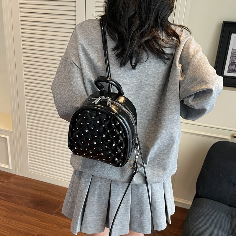 Ladies' new trendy PU solid color shoulder bag backpack handbag  mochila рюкзак женский ita bag bags for woman school bag 가방