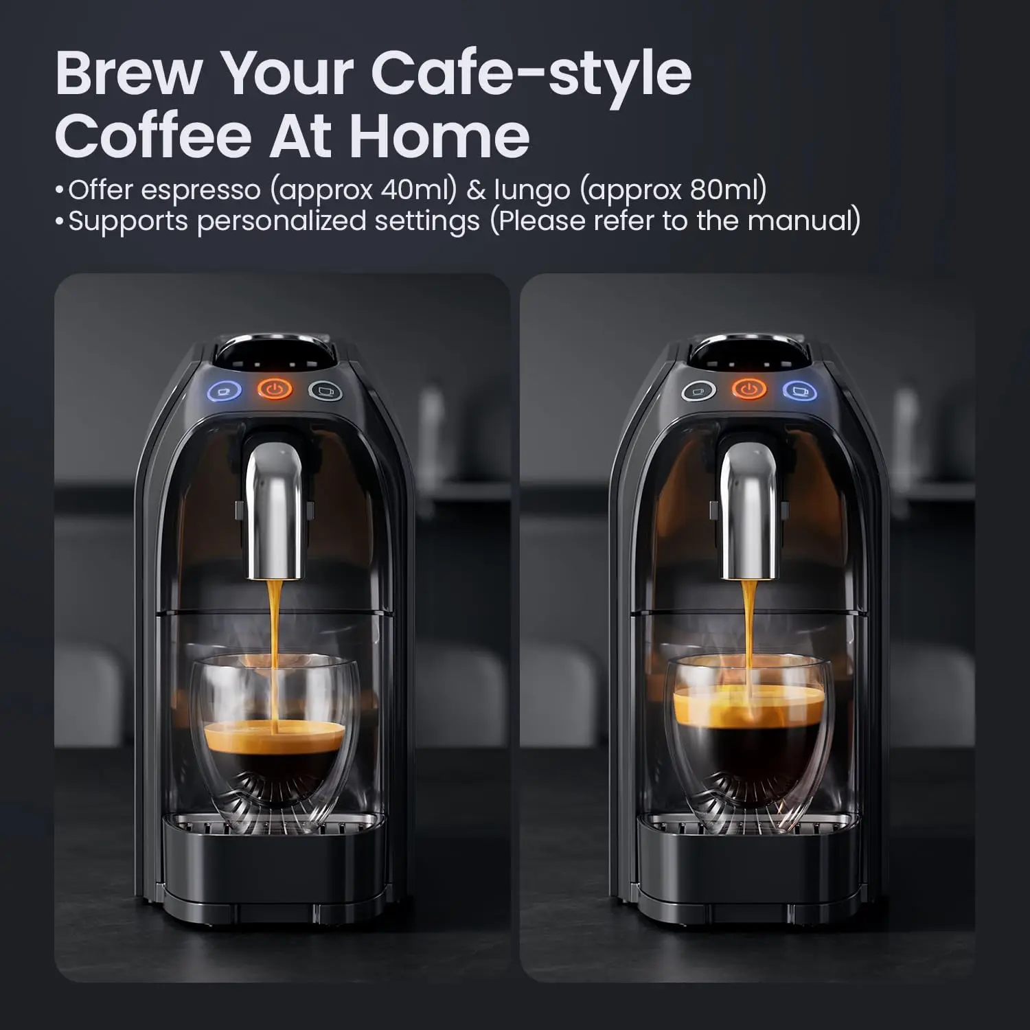 Espresso Capsule Machine Compatible with N Pods, 20Bar Pump for Home & Office