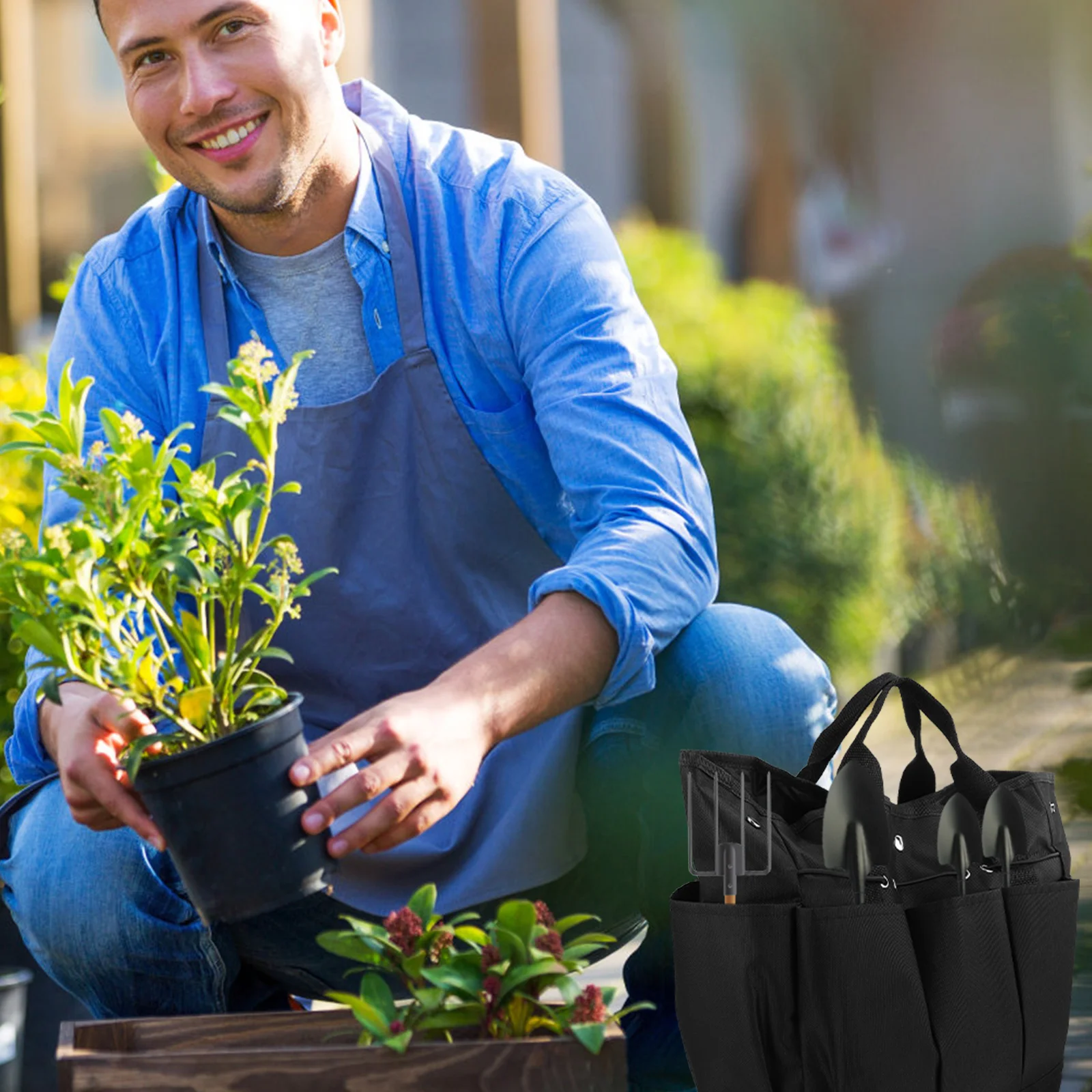 

Garden Tool Durable Oxford Fabric Tote Pouch Portable Storage H Tools Garden Tool Pouch Gardeners Practical Travel Holder
