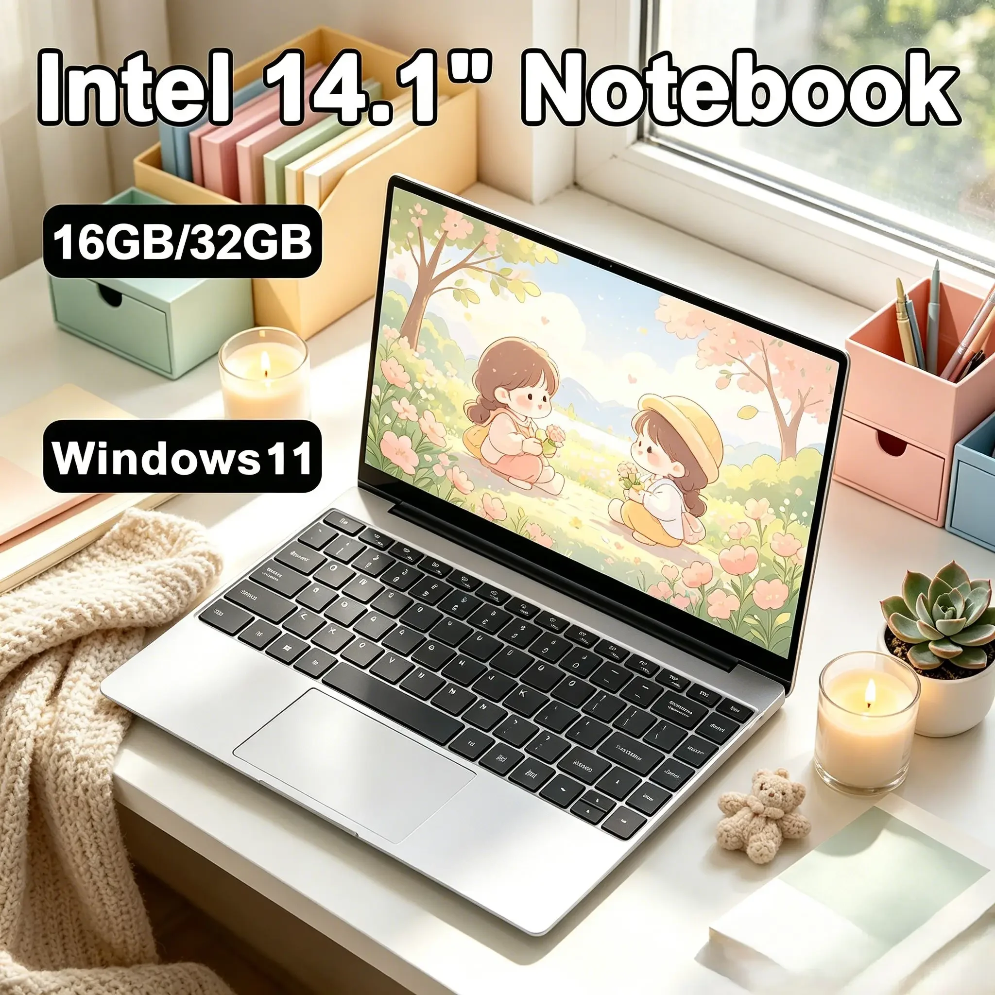 

14.1 Inch Ultra‑Lightweight Portable Laptop with Intel Core 6500Y CPU, 32GB RAM 2TB, 5000mAh Long‑Lasting Rechargeable Battery