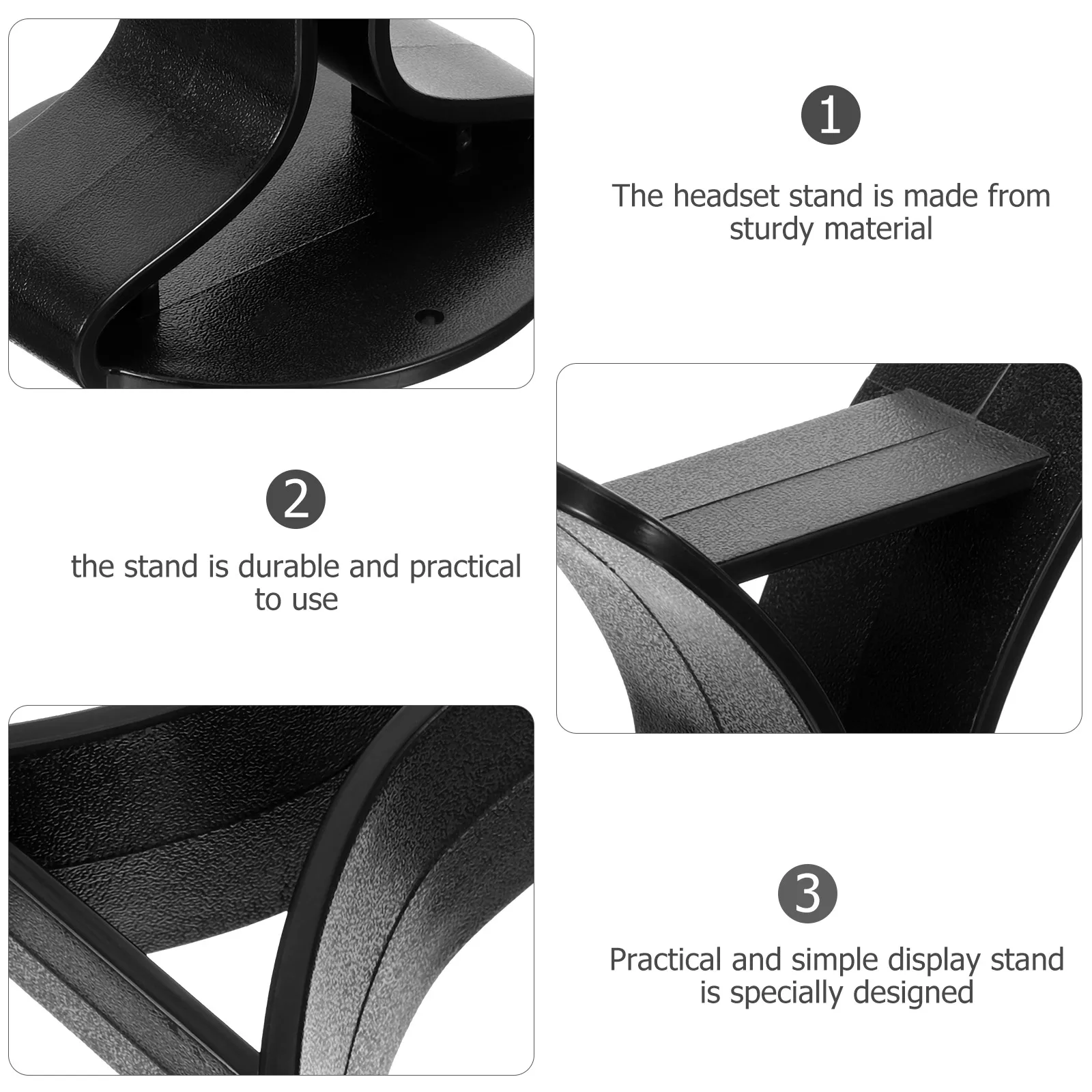 

Headphone Hanger Rack for Headsets Desk Gaming St Holder Black Practical Display Suitable Office Study Bedroom Sturdy