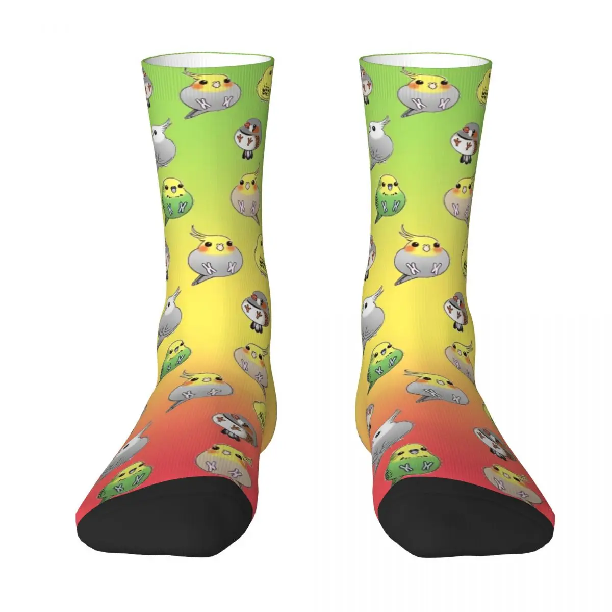 Too Many Birds Cartoon Cockatoo Stockings Men's Socks Comfortable Funny Socks Winter Outdoor Anti Sweat Graphic Socks Gift Idea