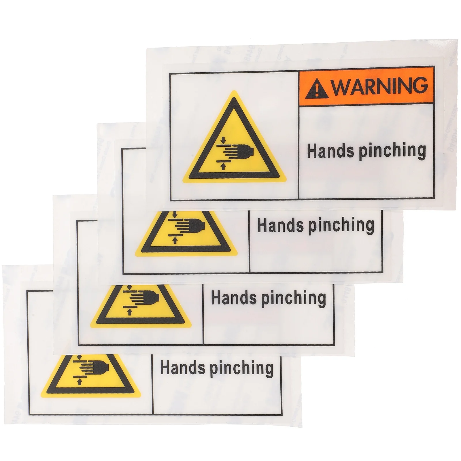 4pcs Warning Sticker For Machinery Equipment Hands Pinching Caution Sign Safety Alert Durable Security Sticker Traffic Safety
