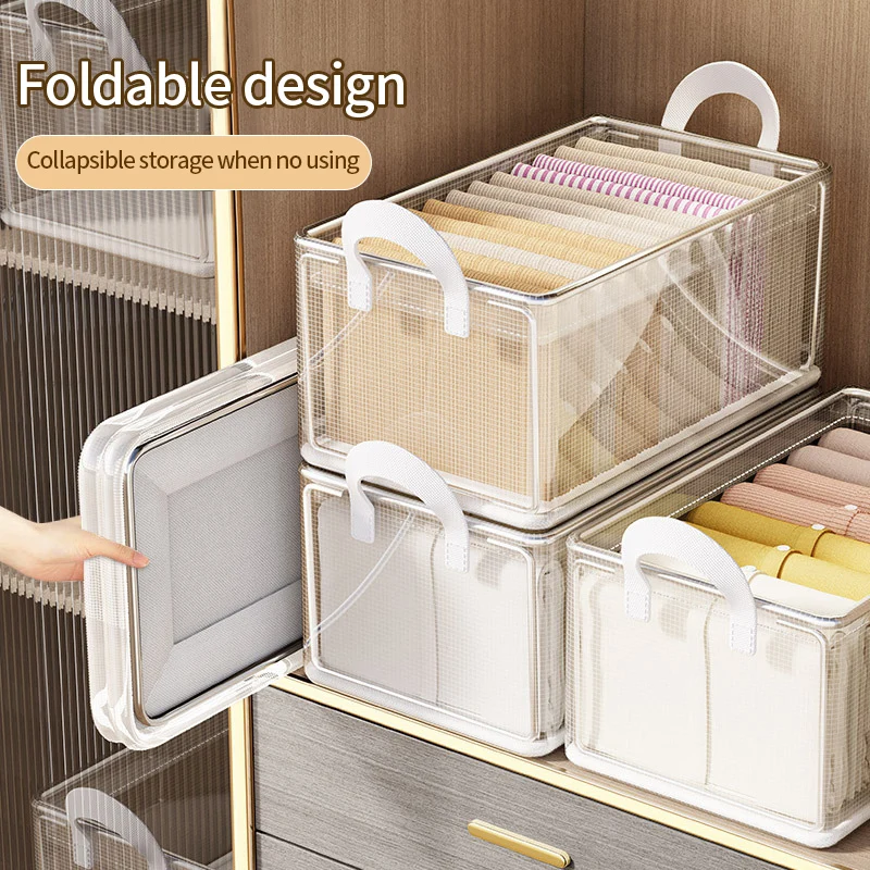 Clear Organizer Clothes Storage box Pants Underwear Socks Clothes Storage Boxes Closet Organizer Drawer Storage T-Shirt Box