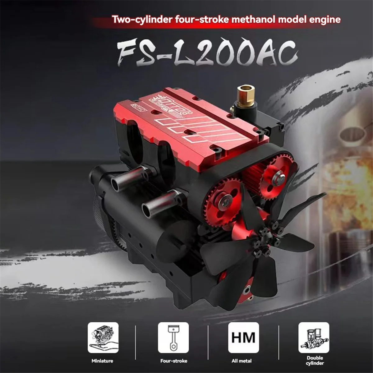 TOYAN L200AC1-OTTO Engine 7cc 4000-16000rpm Inline 2 Cylinder Nitro Internal Combustion Engine XY