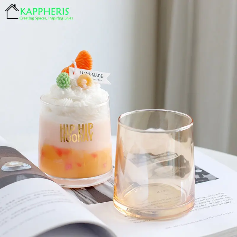 Glass Jar for Aromatherapy DIY Candle Making Kit Candle Container Wholesale Clear Color Home Decoration Volum 130g