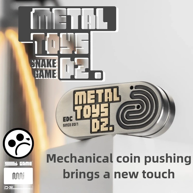 (Pre Sale)Dz.2025 New Greedy Snake TOPB Inlaying Technology Mechanical Metal EDC Fingertip Push Plate Decompression Desktop Toy