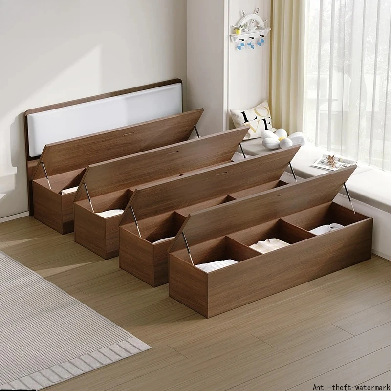 Customizable small-apartment Japanese-style tatami storage bed and cabinet combination floor-standing single bed (2025)