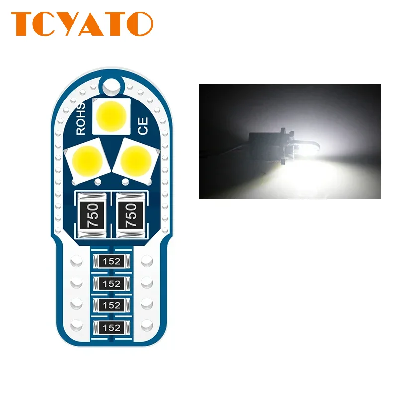 

TCYATO New high-brightness decoding automotive LED width indicator light reading license plate light T10 3030 6SMD
