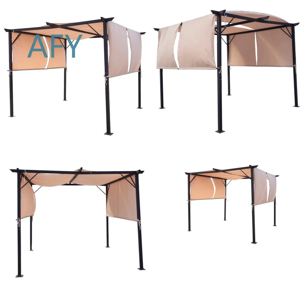 10x10 Inch Outdoor Multi-Functional Grape Truss Awning Canopy Gazebo for Patio Deck Yard Garden Shade Shelter for All Weather