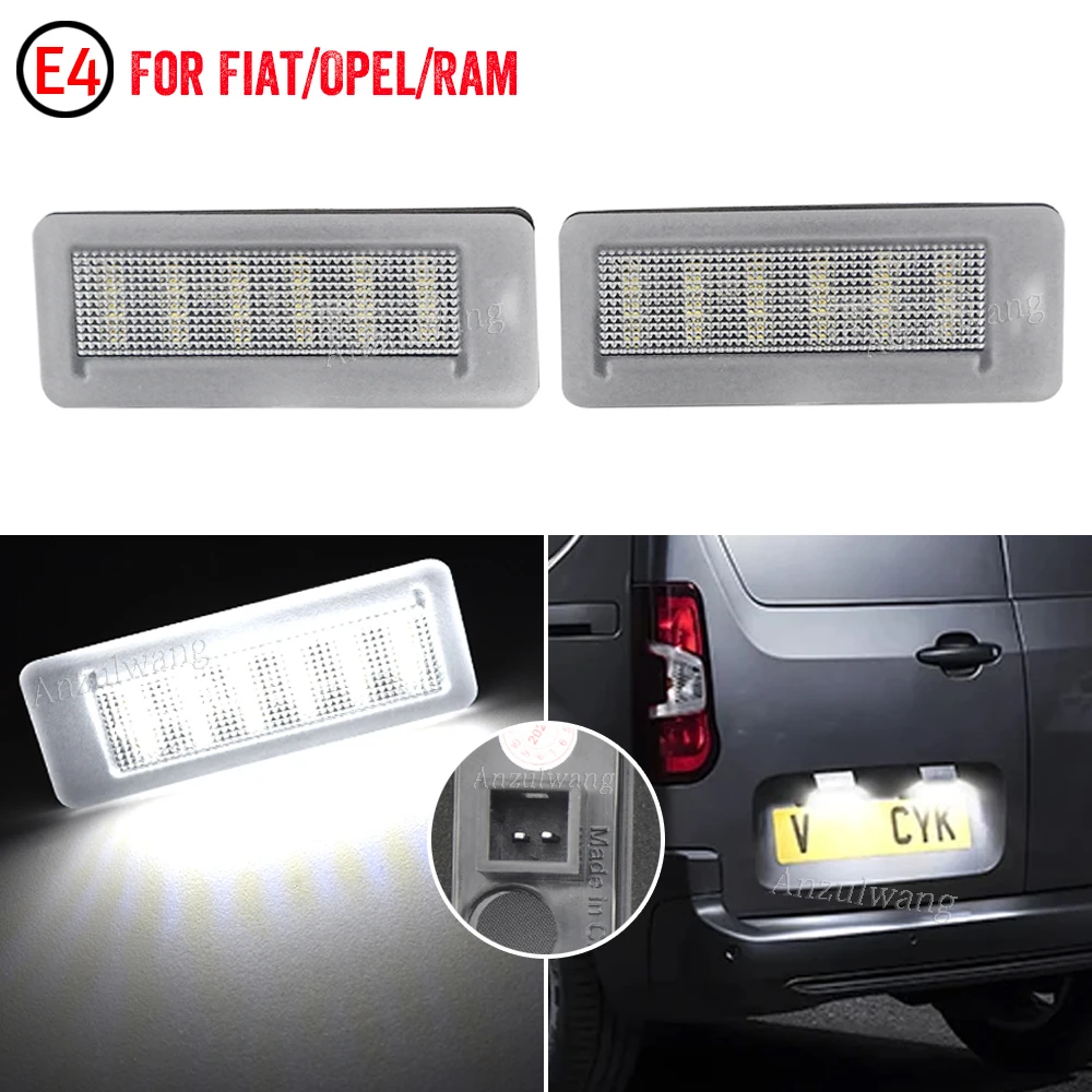 2X Led License number Plate Lamp For Fiat Doblo 2010-2022 Opel/Vauxhall Combo Barn Door Models Only Ram ProMaster City Can-bus