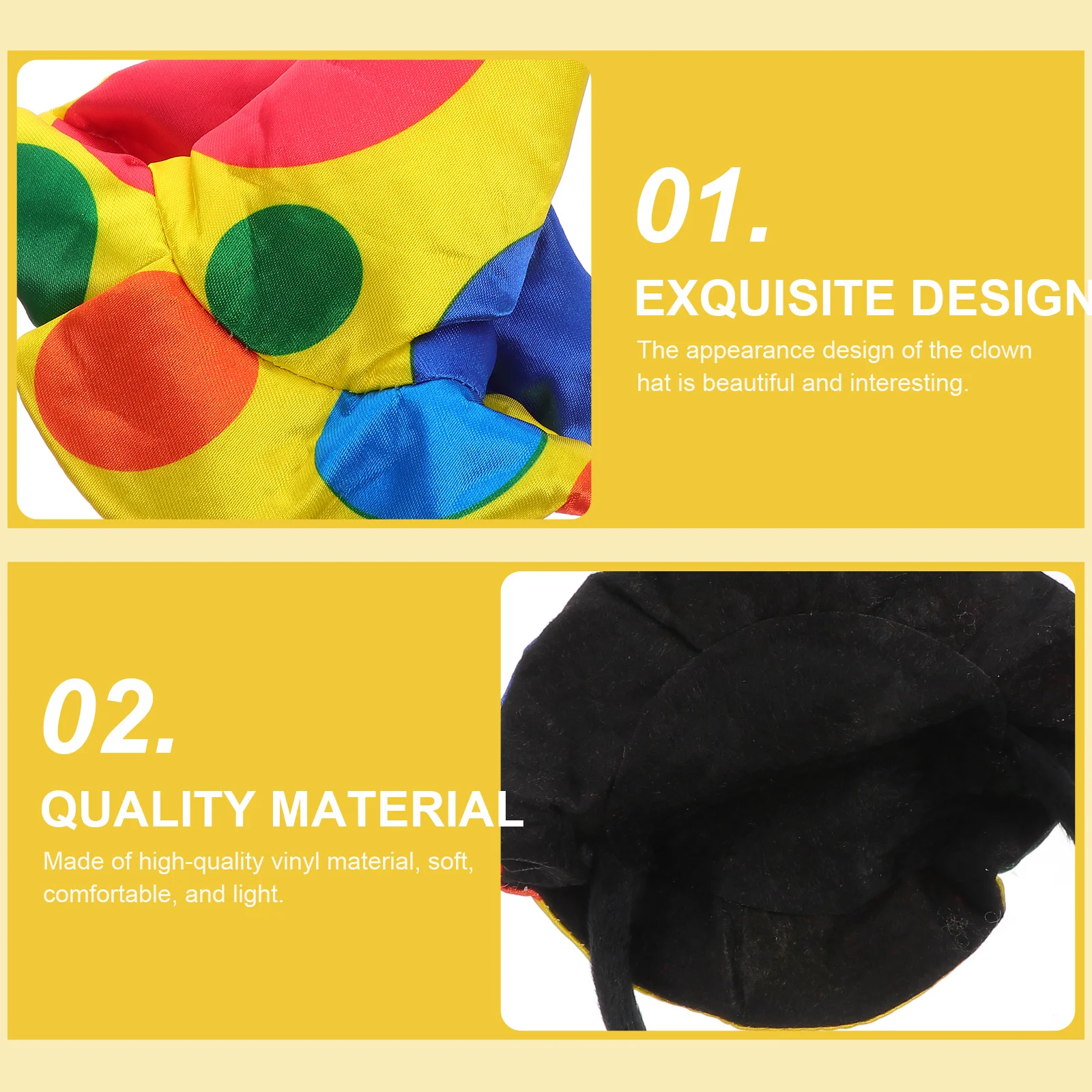 

2Pcs Delicate Clown Hair Hoops One Size Fits Most Festival Party Prop Comfortable Wearable Hair Clasp for Kids Adults