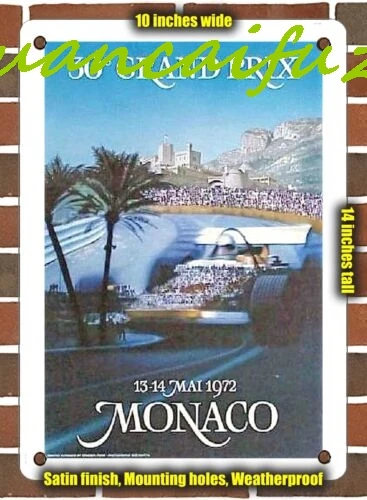 SJKY METAL SIGN - 1972 30th Monaco Grand Prix - 10x14 Inches