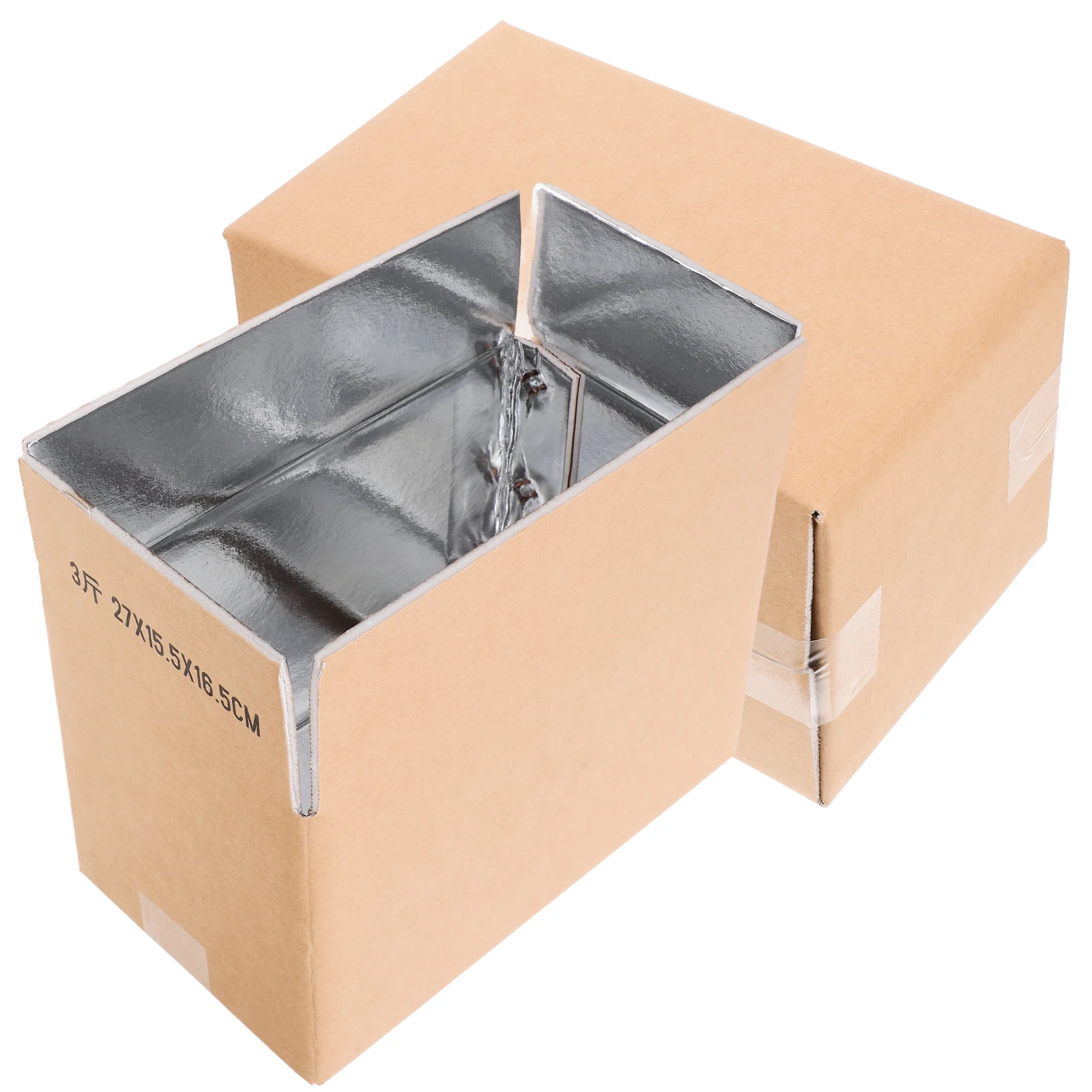 

2pcs Insulated Transport Boxes Aluminum Foil Lining Cold Shipping Small Size Fresh Seafood Mailing Reusable Storage Thermal Box