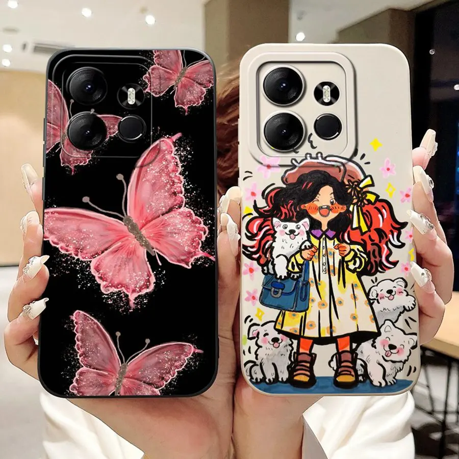 حافظة لهاتف Tecno Pop 7 BF6 Pop 7 Pro BF7 حافظة لهاتف Tecno Spark GO 2023 BF7n غطاء خلفي من السيليكون السائل المقاوم للصدمات Funda