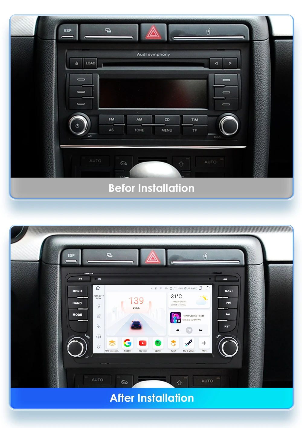 Für Audi A4 8E 8H B6 B7 2000-2009 Android 13 Carplay Autoradio BT GPS