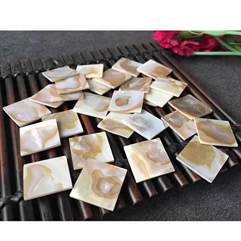 

100g Square Mother of Pearl Mosaic Tiles Natural Shell Square Mosaic Pieces for Home Decoration Crafts materials hobbies 97
