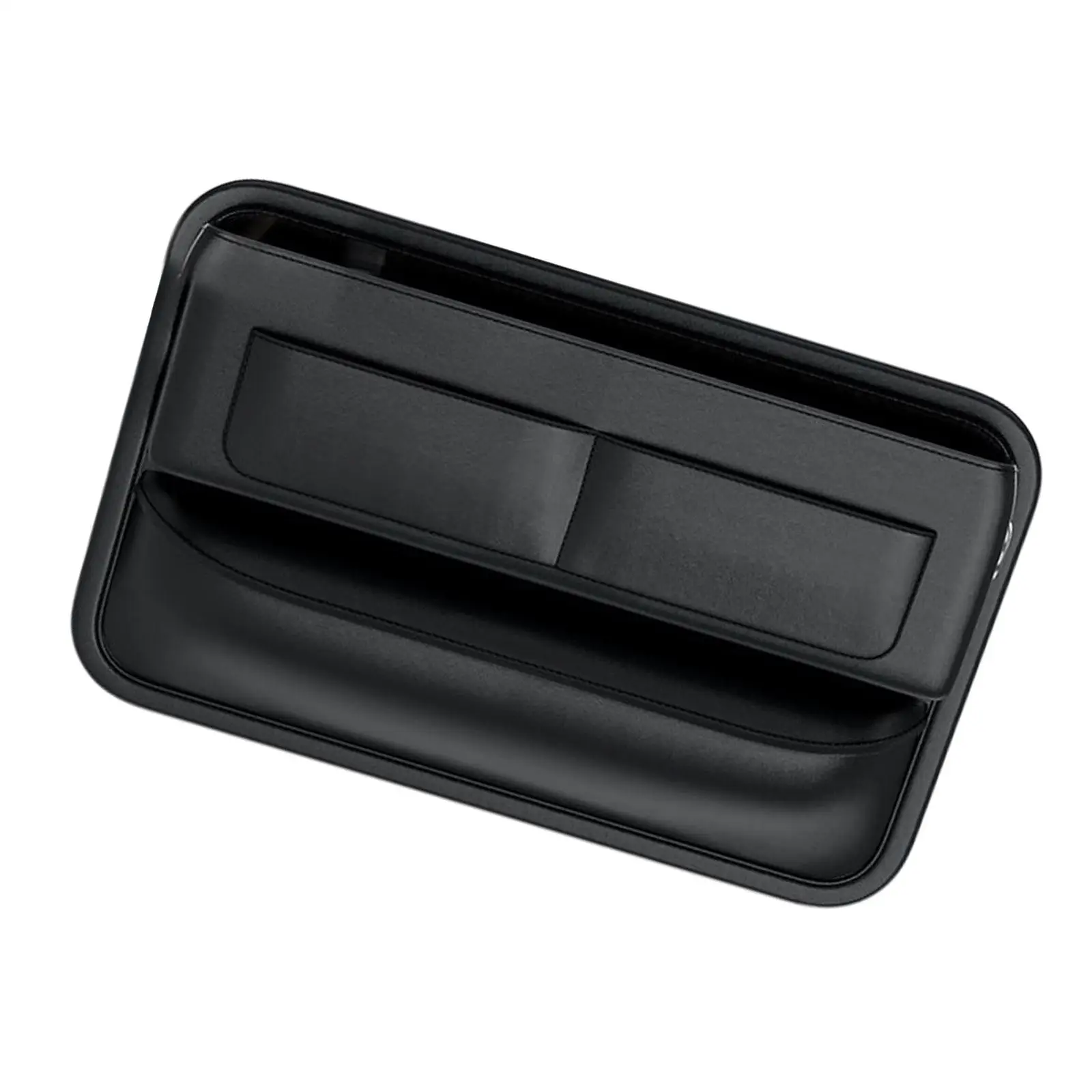 Artificial Leather Seat Gaps Filler Organizer Container Caddy Catcher Black