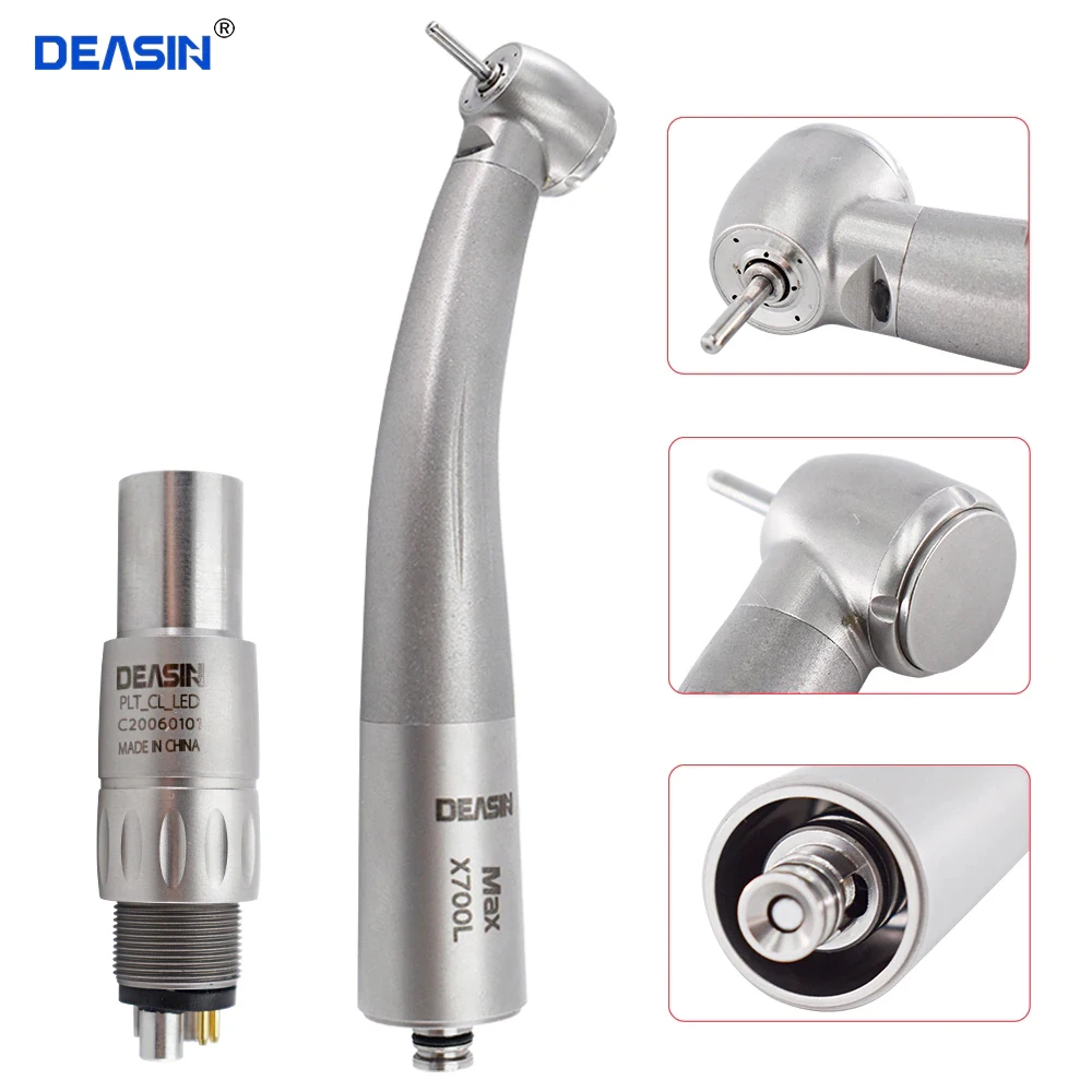 

Dental Lab Equipment X700L High Speed Ceramic Bearing Handpiece Air Turbine Standard Push Button Head With Optic Fiber