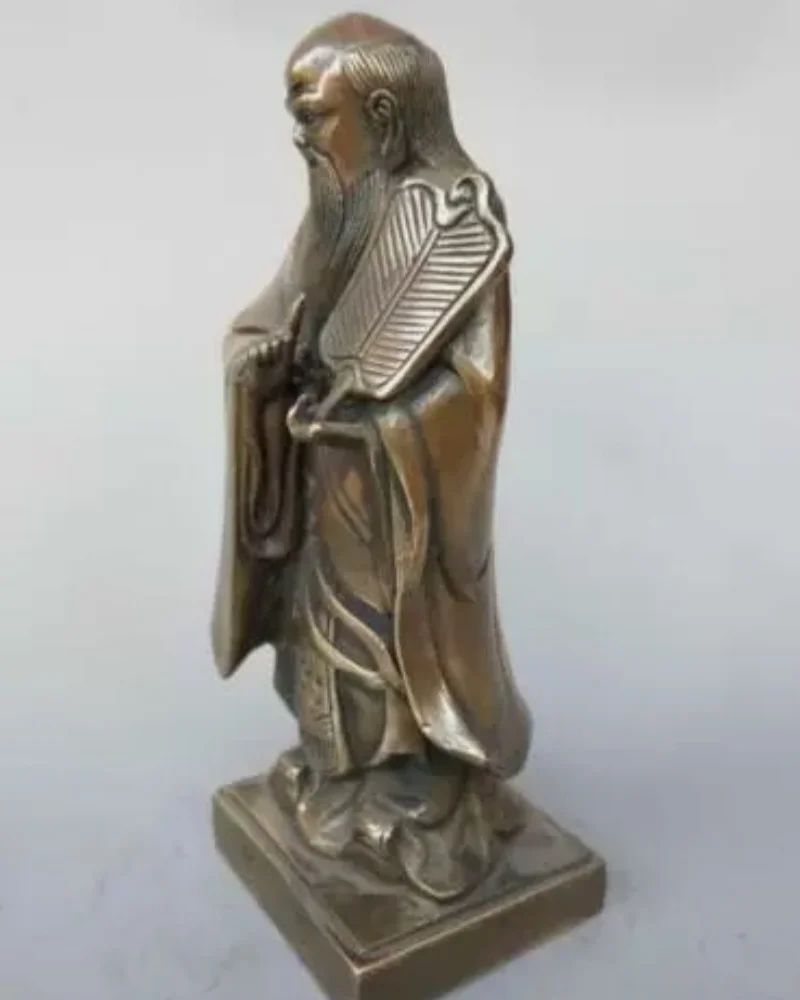 Chinese pure brass Taoist history founder laozi statue