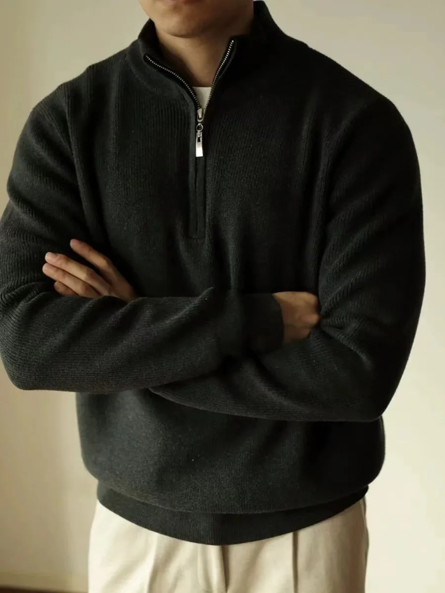 Winter Men Turtlenecks Sweaters Knitwear Pullovers Solid Color Long Sleeved Sweater Male Casual Daily Warm Coats
