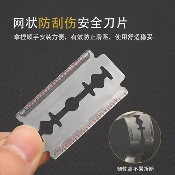 10 Stuks Roestvrijstalen Scheermesjes Mannen Dubbele Rand Vlijmscherp Dun Mes Gezichtsverzorging