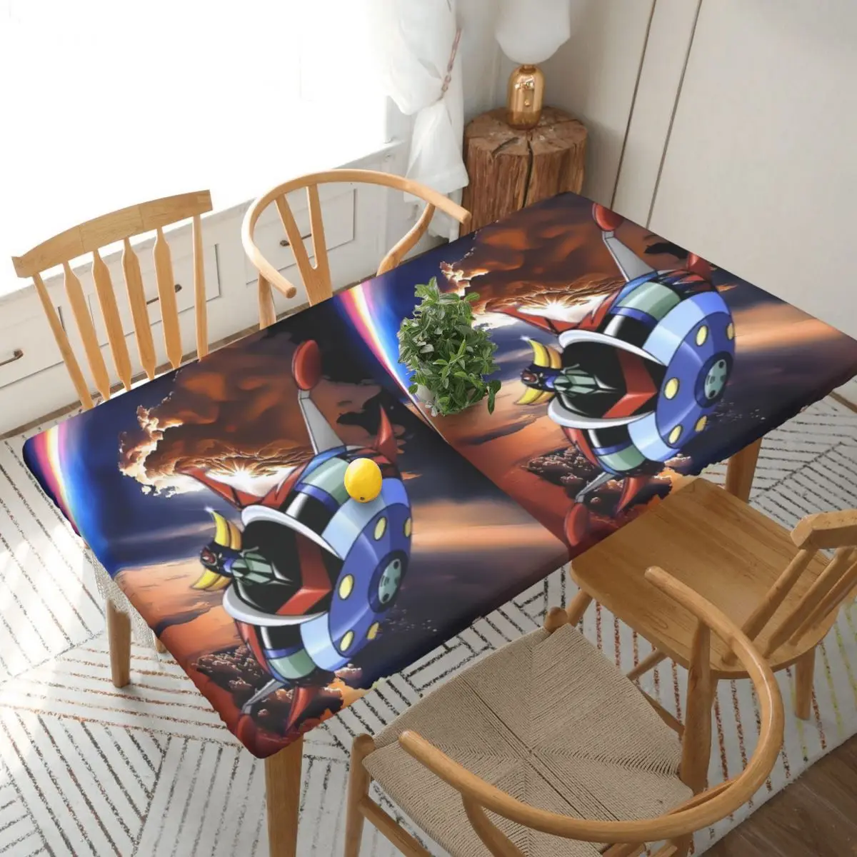 Goldrake Goldorak Anime Mazinger Z UFO Robot Grendizer Rectangular Tablecloth Waterproof Table Cover Dining Events Table Cloth