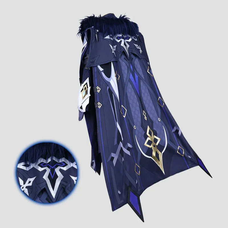 Fatui o capitão cosplay traje il capitano peruca roupa genshin botas de impacto luvas estilo anime festa de halloween roleplay terno