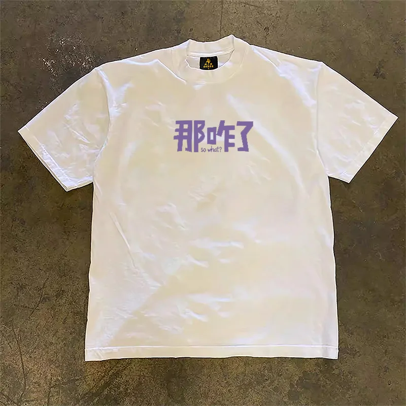 Loose Fit Short Sleeve T-Shirt Pure Cotton Double Thread Women's Style Heavyweight Couple's Tee Casual Summer Fashion
