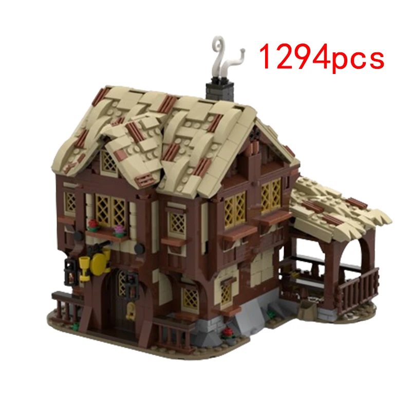 

Spot Small Particle Assembly Building Series Block Building Series Medieval Village Street View Castle Puzzle Children's Toy