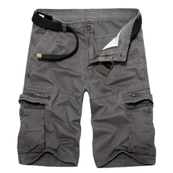 Summer Men's Tactical Safari Cargo Shorts Loose Casual Multi-Pocket Cotton Hiking Streetwaear Fashion Shorts Male Hot