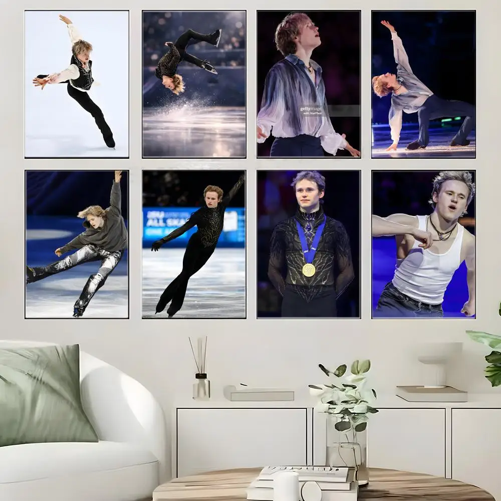 Figure Skating Athlete I-Ilia Malinin Poster  Self-adhesive Art Waterproof Paper Sticker Coffee House Bar Room Wall Decor view 2