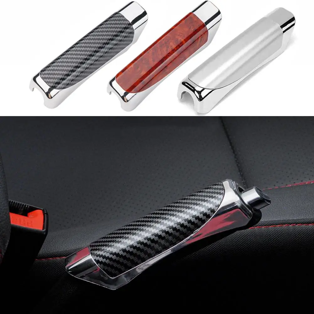 

Car Hand Brake Cover Handbrake Grips Carbon Fiber Parking Decoration Accessories Protection Cover Shell ﻿ Interior Brake D9K0