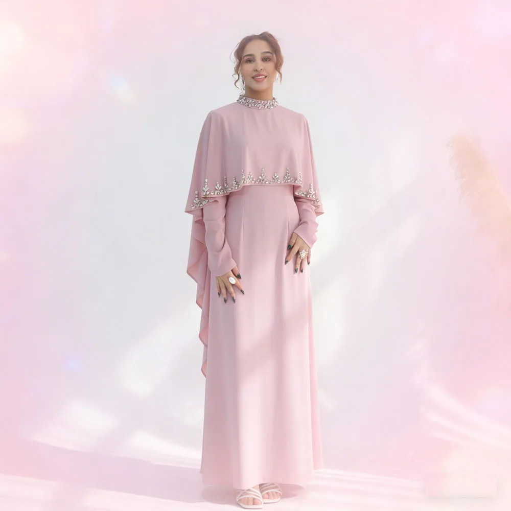 

Eid Diamond Colak Dress Muslim Robe Set For Ramadan Women Dubai Abaya Turkey Kaftan Islam Jalabiya Caftan Modest Long Maxi Party
