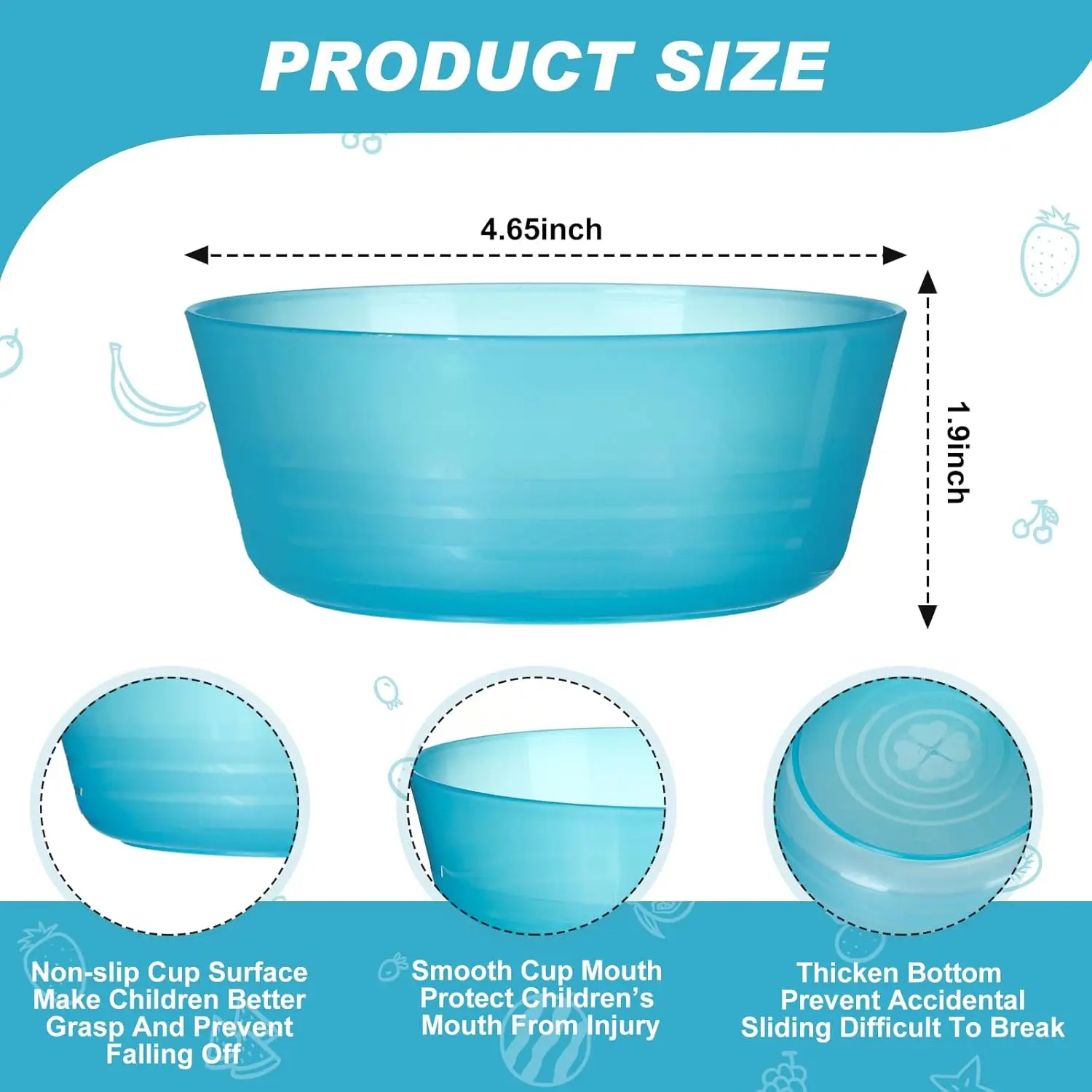 96 قطعة أطباق بلاستيكية للأطفال 14 أونصة أوعية حبوب صغيرة ملونة زاهية لغسالة الأطباق والميكروويف آمنة للأطفال الصغار أدوات مائدة للوجبات الخفيفة