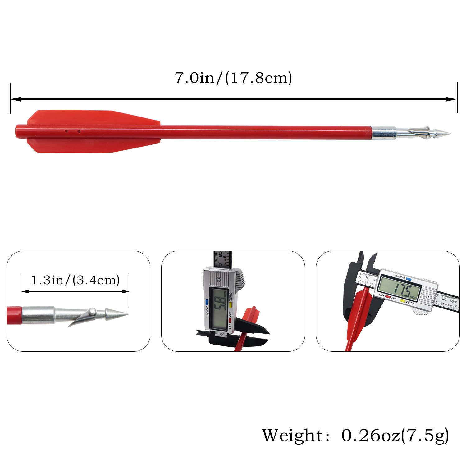 Red Two-Fin 6mm Slingshot Darts with Barbed Tip for Outdoor Target Practice & Precision Sports