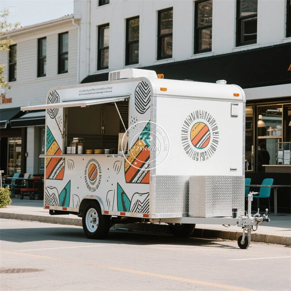 

Street Multifunction Mobile Coffee Ice Cream Hot Dog Cart Concession Fast Food Truck Trailer for Sale