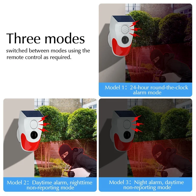 Outdoor Solar Human Body A Sensor A Sensor With Remote Controller 120DB Sound Detector For Home Burglar System