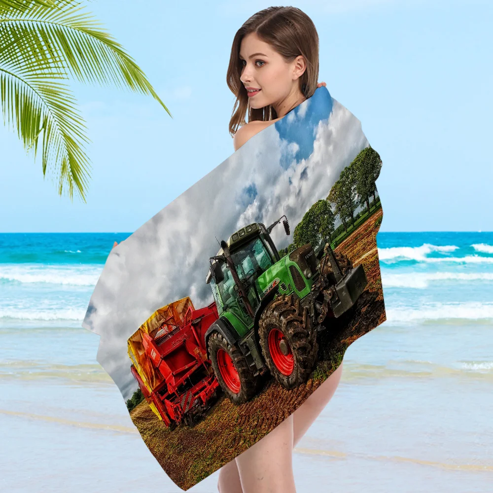 Car Tractor Towel Microfiber Beach Towel Absorbent Quick dry Soft Yoga Swimming Resort Mountain Climbing Towel