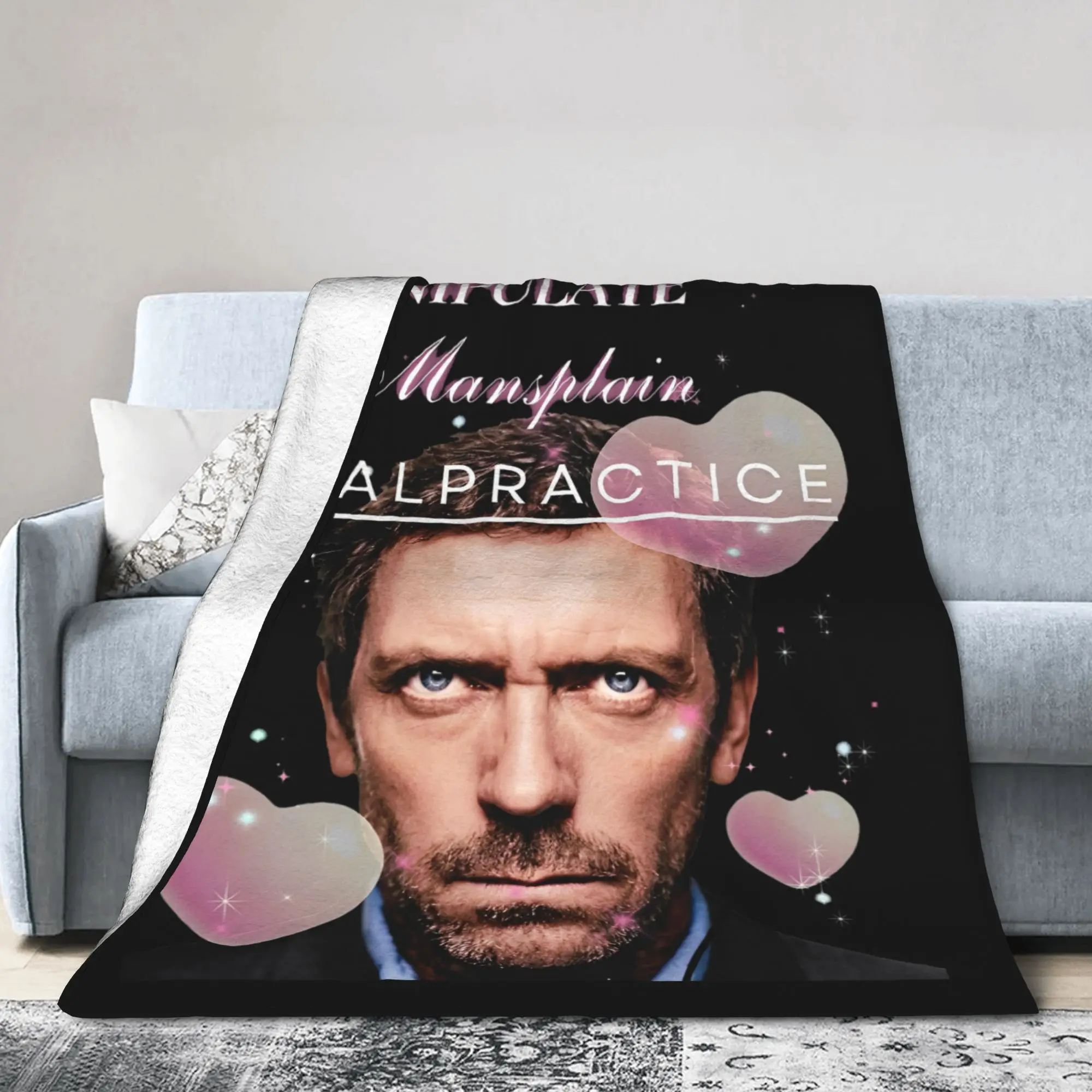 Manipulate Mansplain Malpractice House MD Blanket Fleece Print Ultra-Soft Throw Blankets for Bedding Office Rug Piece